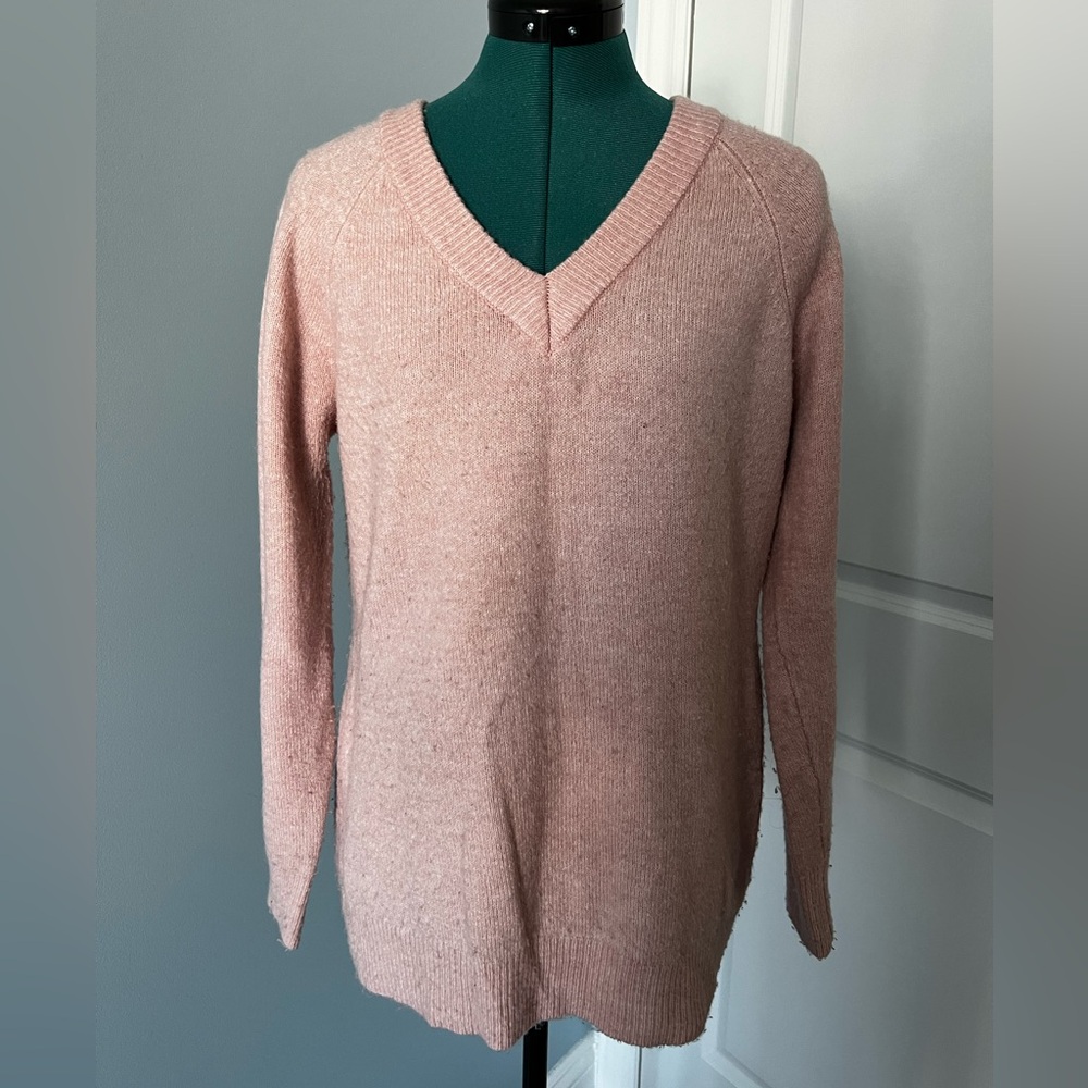 Women's Pink V-Neck Sweater